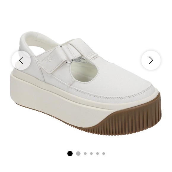 UGG Shoes - UGG EZ Duzzit White Platform Mary Jane Sneakers